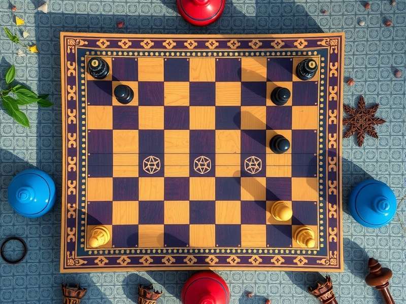 Traditional Sanyasi Chess board with mystical symbols